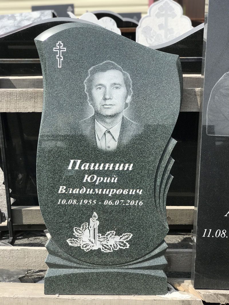 Памятник №004 из зеленого гранита — фото 2